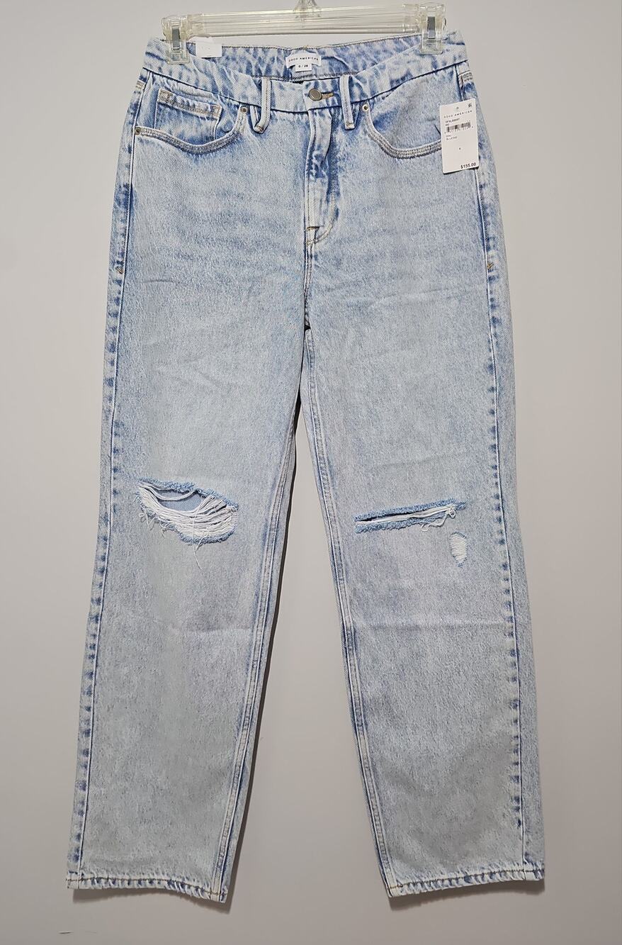 NWT Good American Good 90s Denim Womens 6 / 28 Blue Wide Leg High Rise